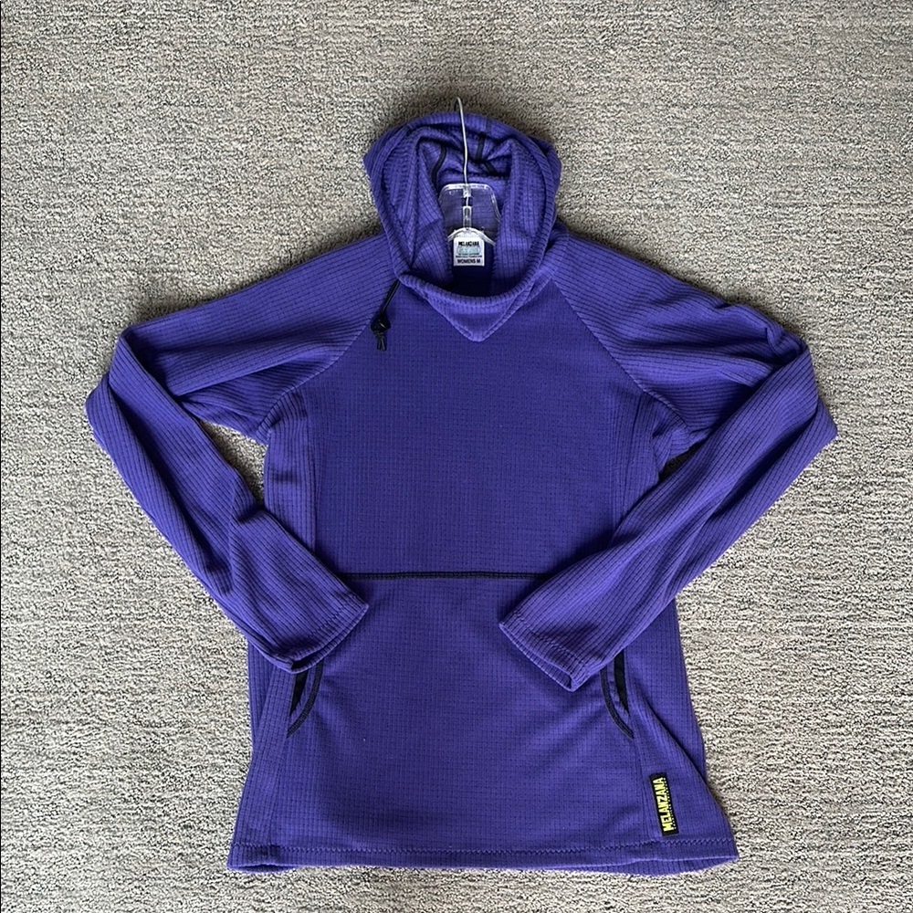 Melanzana Micro Grid Hoodie Womens Medium Grape color